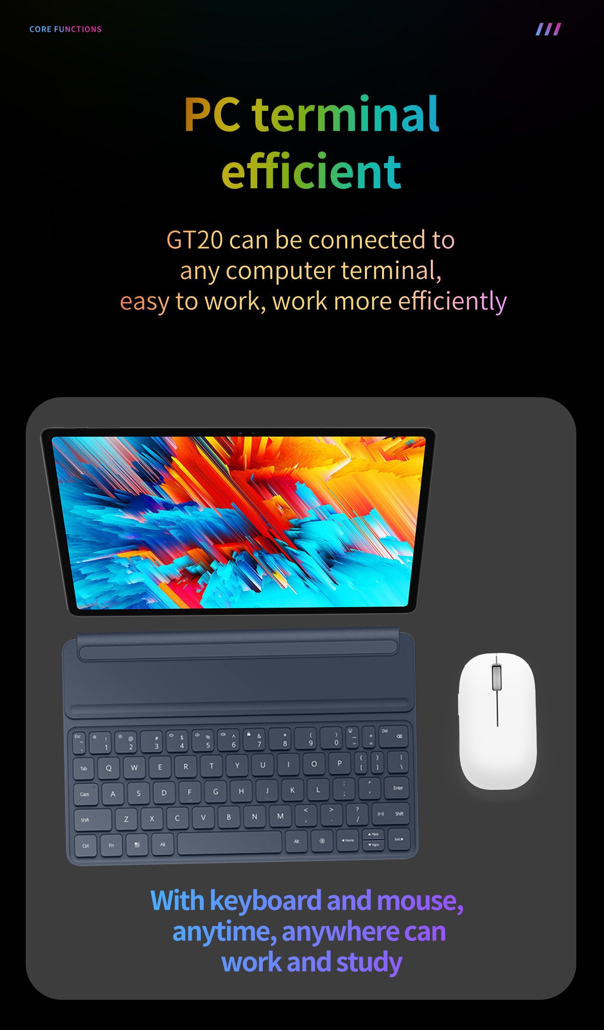 XYLORE GT20 tablet desktop setup