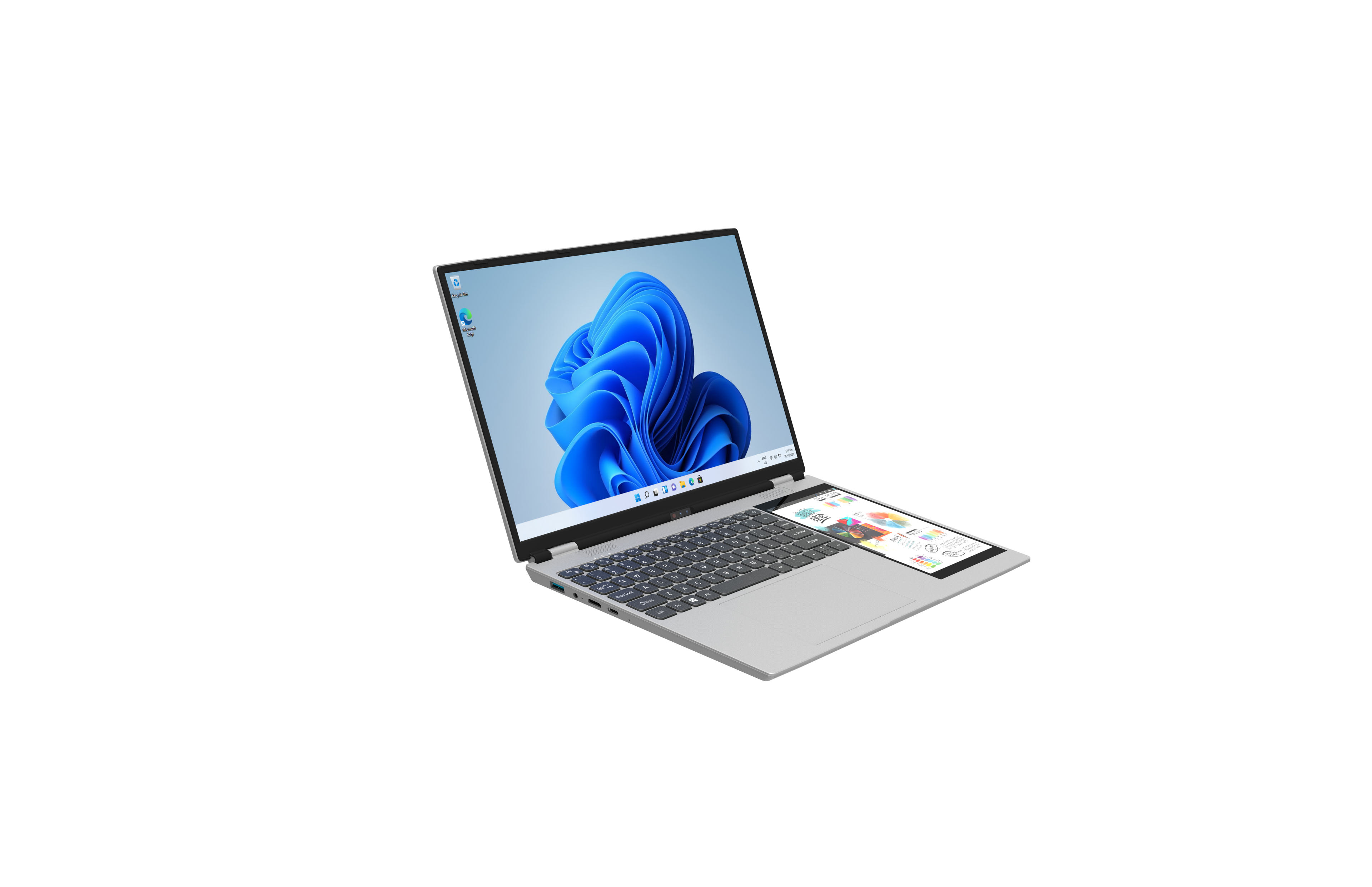 XYLORE HL156DG dual-screen laptop angled view