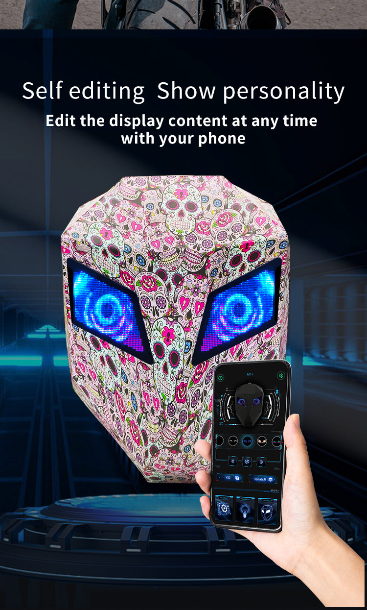 Smartphone app editing for the LED rider backpack